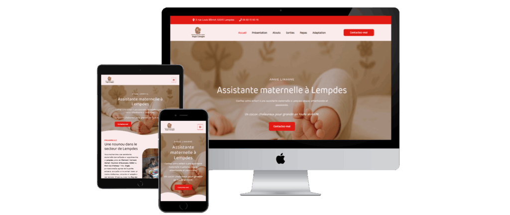 Mockup d'Angie Limagne, assistante maternelle à Lempdes
