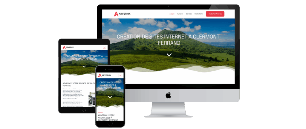 Mockup d'Arvernix, création de sites Internet à Clermont-Ferrand
