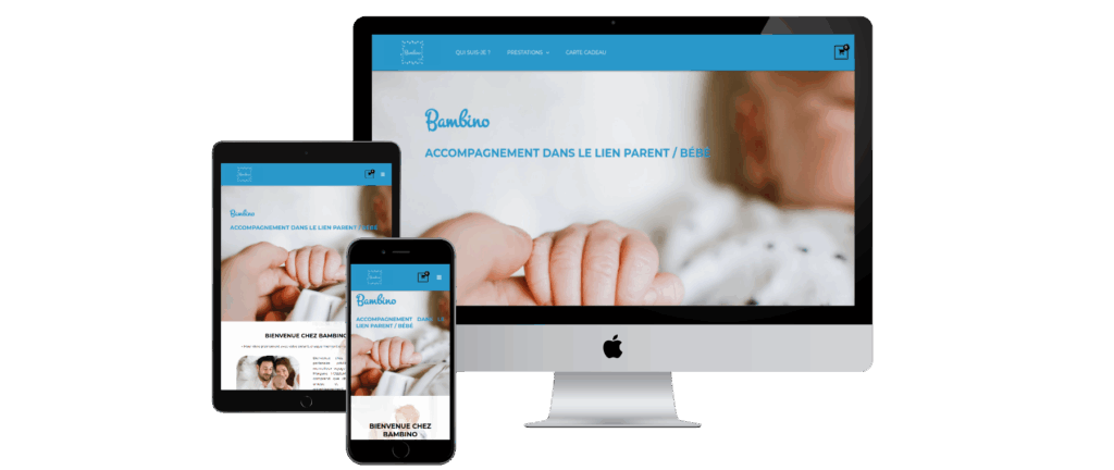 Mockup de Bambino, conseillère pédagogique