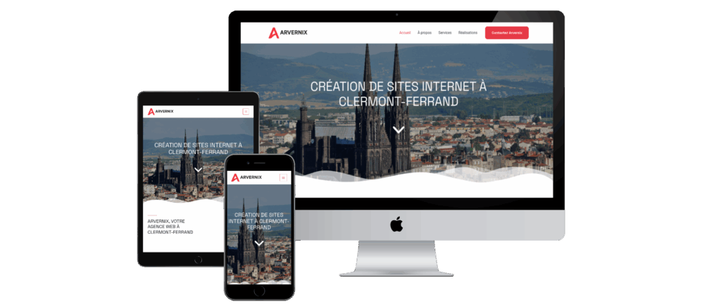 Mockup d'Arvernix, création de sites Internet à Clermont-Ferrand